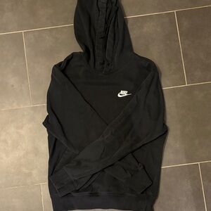 Nike Unisex Black Hoodie with White Logo